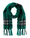 Burberry Check Mohair & Wool-blend Scarf In Green