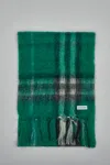 Burberry Check Mohair Wool Scarf In Green
