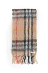 Burberry Fringed Checked Mohair-blend Scarf In Multi