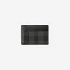 Burberry Check Money Clip Card Case In Charcoal