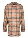 Burberry Ladies Vintage Check Stretch Cotton Button-down Collar Shirt In Beige