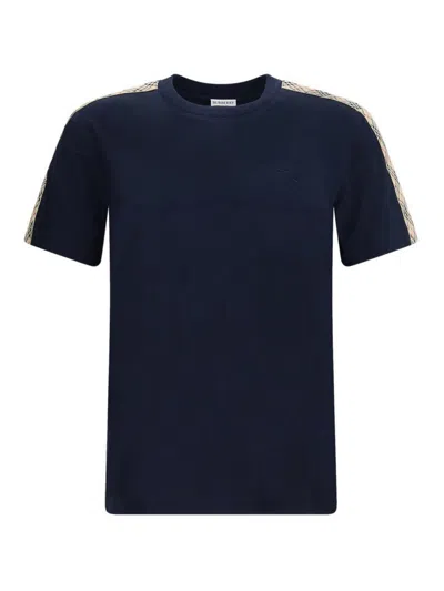 Burberry Ekd Embroidered Checked-band T-shirt In Black