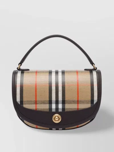 Burberry Check Motif Crossbody Handbag With Removable Strap