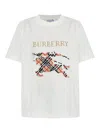 Burberry Equestrian Knight Design Cross Stitch Embroidered T-shirt In Weiss