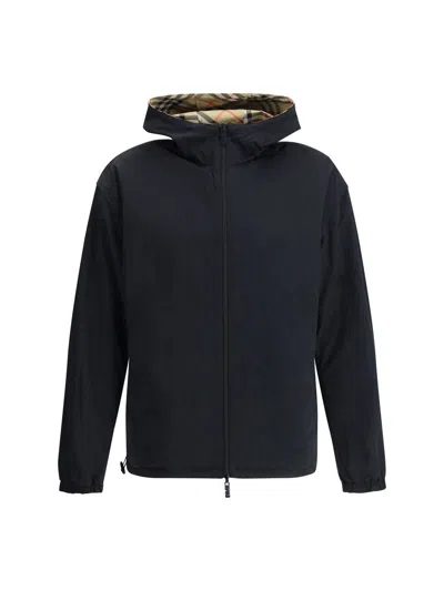 Burberry Check Motif Reversbile Jacket In Beige