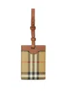 BURBERRY BURBERRY CHECK MOTIF LEATHER LUGGAGE TAG