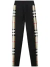 Burberry Vintage Check-panel Leggings In Black