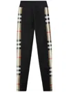 Burberry Vintage Check-panel Leggings In Black