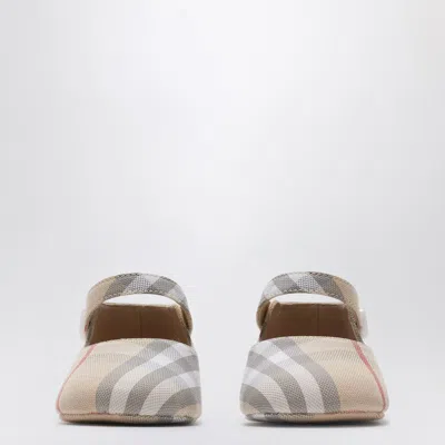Burberry Check Motif Mary Jane Ballet Flats In Cotton