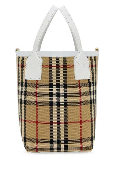 Burberry Check Motif Mini Bucket Bag In Multicolor