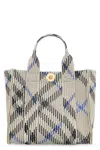 Burberry Geometric Tartan Print Shoulder Tote Bag