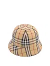 Burberry Check Motif Nylon Bucket Hat In Beige
