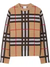 BURBERRY BURBERRY CHECK MOTIF NYLON CREWNECK JUMPER