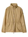 Burberry Check Motif Nylon Jacket In Sand