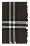 Burberry Men's Check Motif Scarf In Green