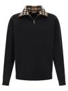 Burberry Mens Logo-embroidered Funnel-neck Cotton Sweatshirt Black Xl In Black