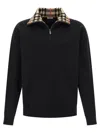 Burberry Mens Logo-embroidered Funnel-neck Cotton Sweatshirt Black Xl In Black