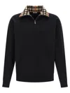 Burberry Mens Logo-embroidered Funnel-neck Cotton Sweatshirt Black Xl In Black