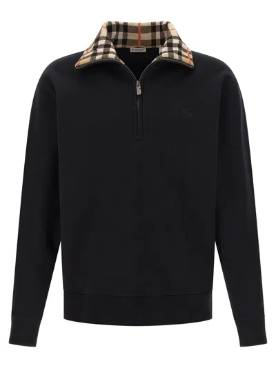 BURBERRY CHECK NECK SWEATSHIRT