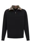 Burberry Mens Logo-embroidered Funnel-neck Cotton Sweatshirt Black Xl In Black