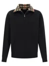Burberry Mens Logo-embroidered Funnel-neck Cotton Sweatshirt Black Xl In Black