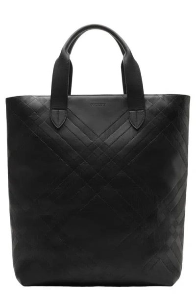 Burberry Check North/south Leather Tote