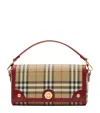 Burberry Plaid Top Handle Crossbody Bag Detachable Strap In Multi