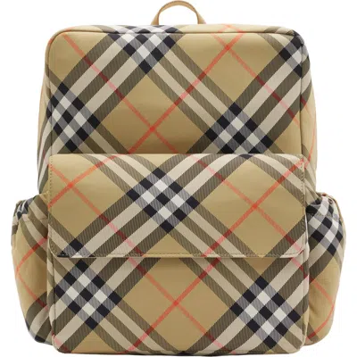 Burberry Check Nylon Backpack In Sand