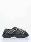 Burberry Men Check Nylon-blend Pillow Mule In Green