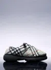 Burberry Pillow Check Motif Slippers In Khaki