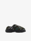 Burberry Men Check Nylon-blend Pillow Mule In Green
