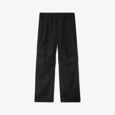 Burberry Check Nylon Cargo Trousers In Black