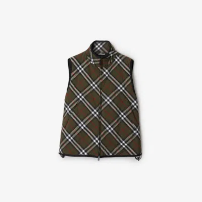 Burberry Check Nylon Gilet In Loch