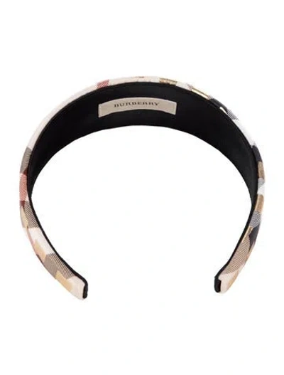 Pre-owned Burberry Check Nylon Headband In Neutral