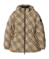 Burberry Vintage Check Pattern Puffer Jacket In Brown