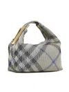 Burberry Mini Peg Check Knitted Bag In Beige