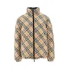 Burberry Beige Check Nylon Reversible Down Puffer Jacket In Multi