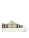 Burberry Check Pattern Platform Sole Training Sneakers In Multi