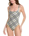 Burberry Lichen Stretch Nylon One-piece Swimsuit In Green