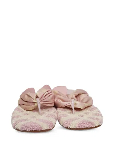 Pre-owned Burberry Check Open-toe Sandals In Pink
