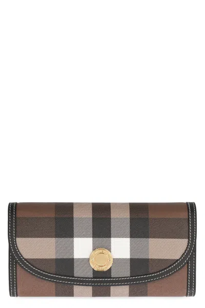 Burberry Check Out This Stylish Continental Wallet For Women In Brown