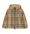 Burberry Check Hooded Jacket In Brown