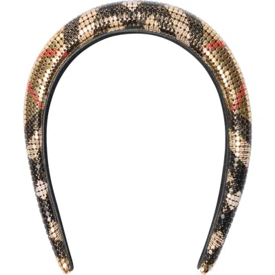 BURBERRY BURBERRY CHECK PADDED METALLIC MESH HEADBAND