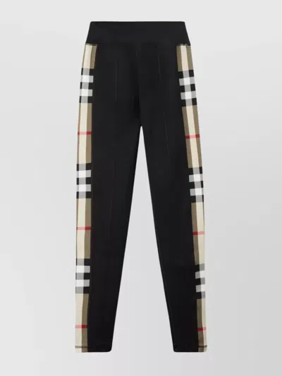 BURBERRY CHECK PANEL HIGH-RISE LEGGINGS