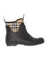 Burberry Vintage Check Rain Boots In Black