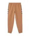 Shop Burberry Check-panel Trackpants In Brown