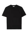 Burberry Wool-silk Check Panel T-shirt In Black