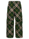 Burberry Men's Check Pattern Trousers With Elastic Waist And Drawstring