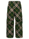 Burberry Men's Check Pattern Trousers With Elastic Waist And Drawstring