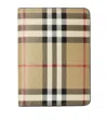 Burberry Check Passport Holder In Brown